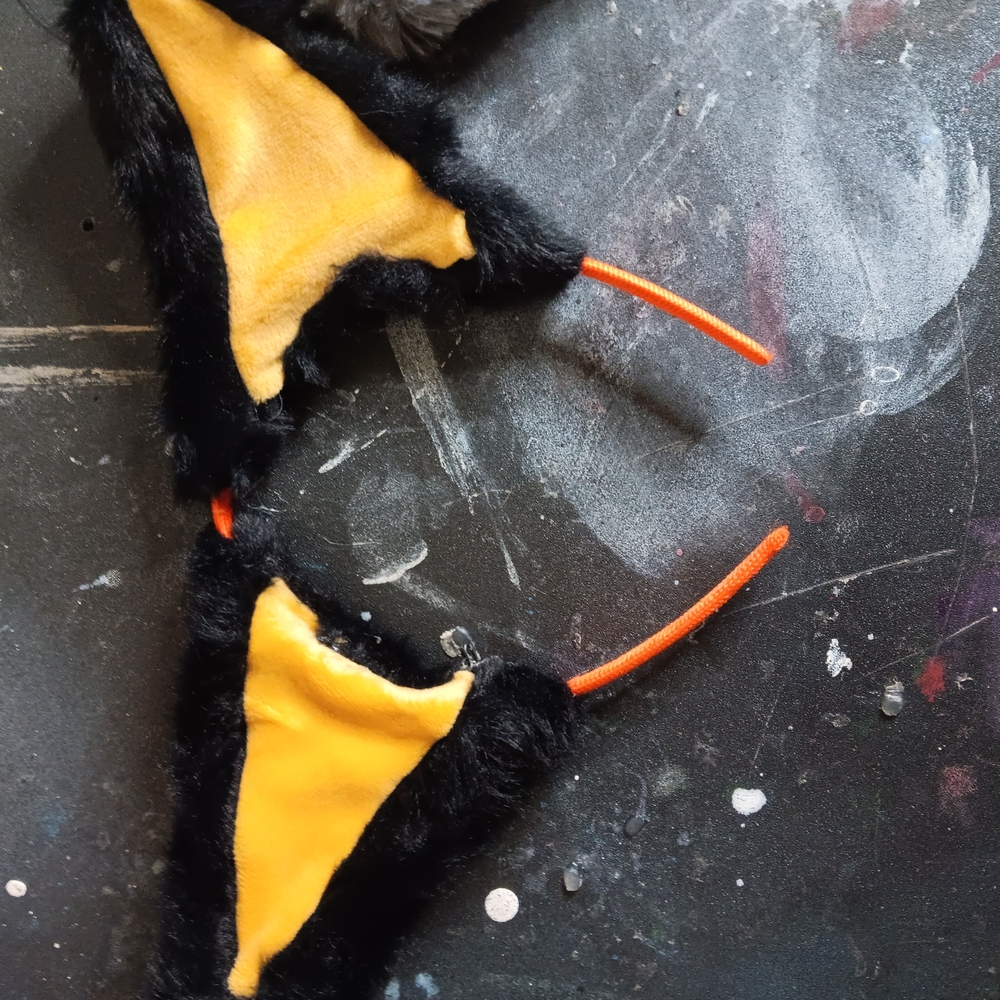 Black and Yellow Furry Cat Ears Headband